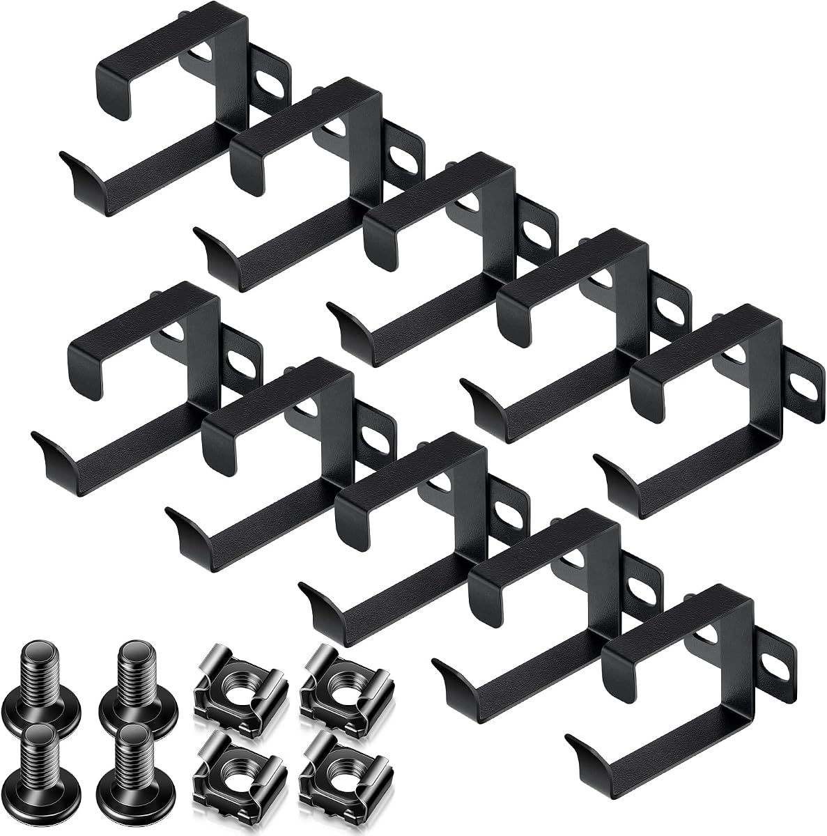 10 Piezas Ganchos de Anillo en D para Gestión de Cables en Bastidor de Servidor Ganchos para Cables Estante de Gestión de Cables Negro Organizador de Cables Organizadores de Cables Montaje en Bastidor Vertical Accesorios para Bastidores de Servidores para Cables de Red Fibra Óptica