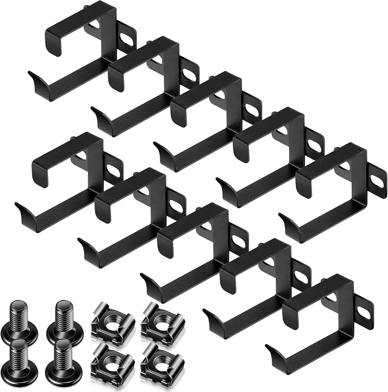 10 Piezas Ganchos de Anillo en D para Gestión de Cables en Bastidor de Servidor Ganchos para Cables Estante de Gestión de Cables Negro Organizador de Cables Organizadores de Cables Montaje en Bastidor Vertical Accesorios para Bastidores de Servidores para Cables de Red Fibra Óptica