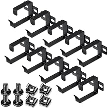 Dunzy 10 Pieces Server Rack Cable Management D Ring Hooks Cable Hooks Black