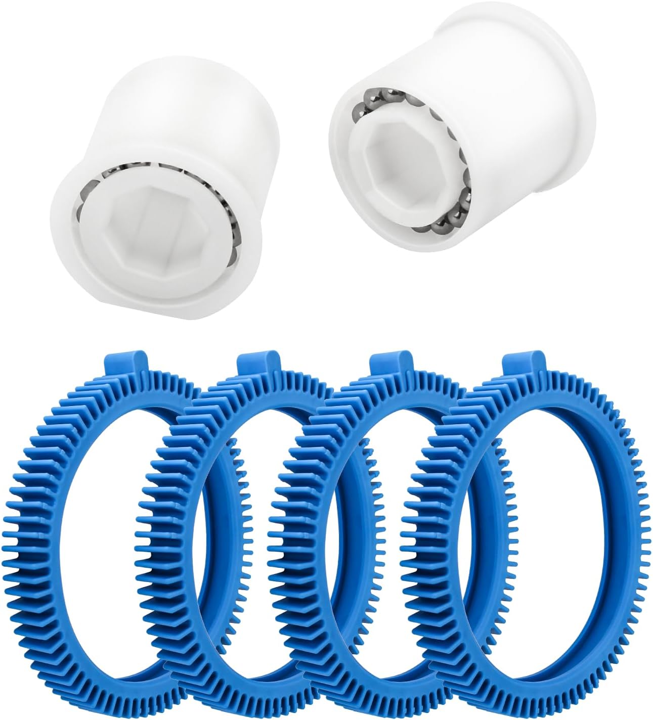 896584000-143 Pool Cleaner Tires and PVX976PK2 Wheel Bearings Replacement Parts for Hayward Phoenix Poolvergnuegen AquaNaut 200, 400, 450 Pool Cleaner 2 and 4 Wheel