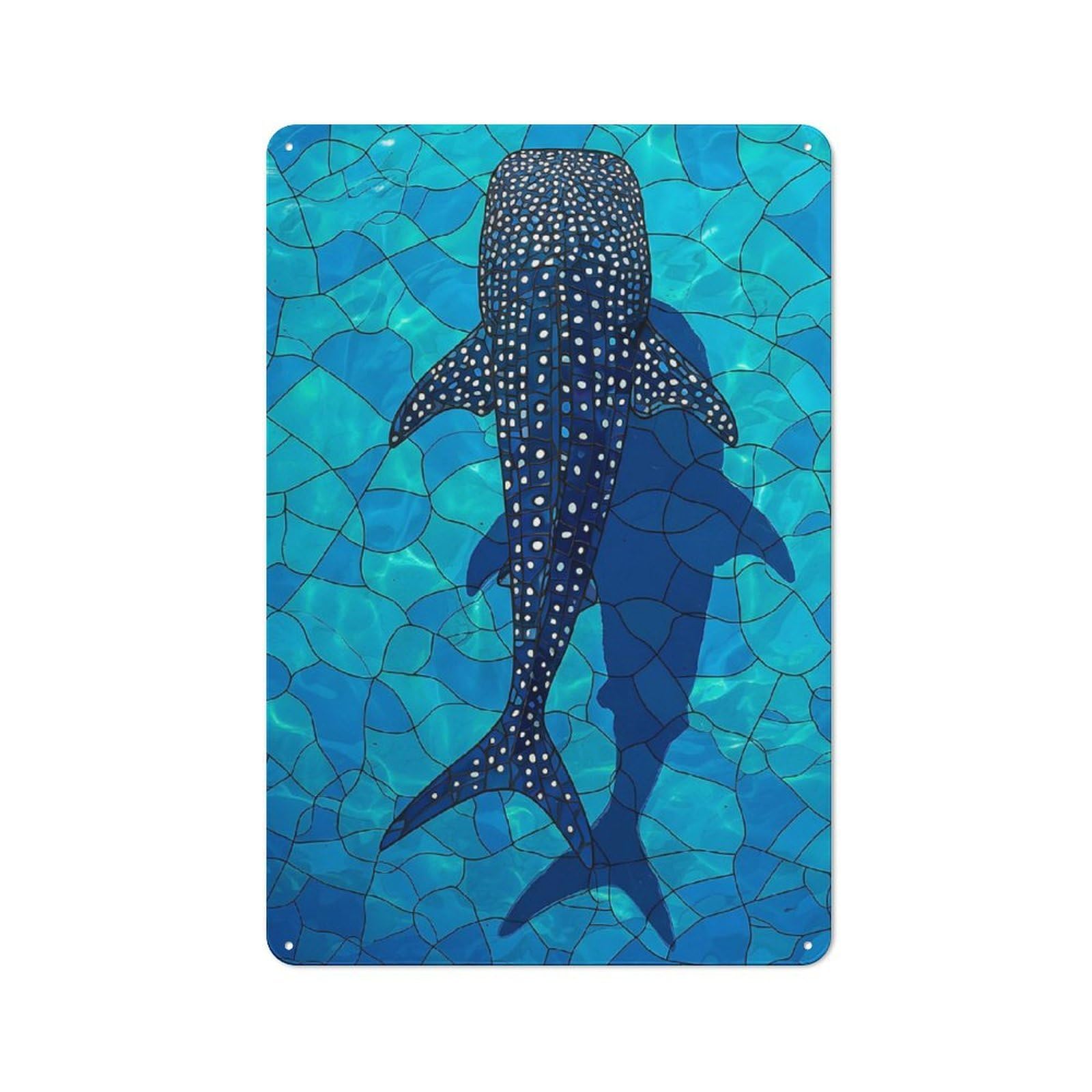 Junmoney Style-5 Whale Shark(6) Vintage Tin Sign 30X20cm For Man Cave Or Games Room, For Kitchen, Dining Room And Home Bar Wall Decor