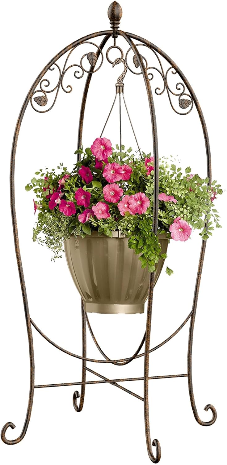 Panacea Products 40" Scroll Ivy Basket Stand Patio, Lawn