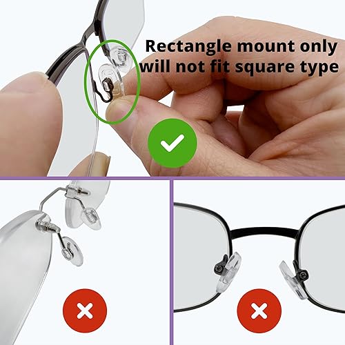 Miniatura 2 de GMS - Almohadillas de silicona para soporte de anteojos en la nariz con forma simétrica, 10, 2