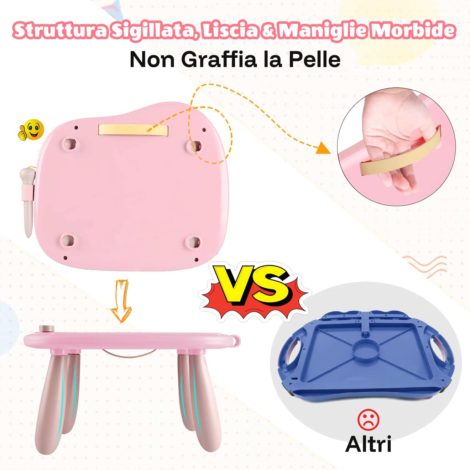 Smasiagon Lavagna Magnetica per Bambina 1 Anno, Grande Magica Cancellabile Scrittura Tablet con Le Gambe, Giocattolo Educativo e Regalo per Bambini 1 2 3 Anni (Rosa Chiaro)