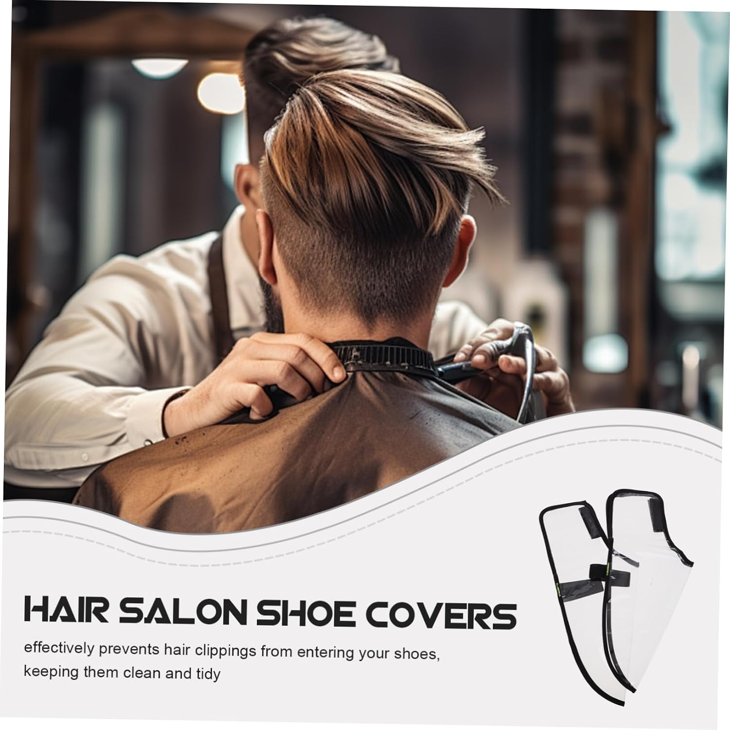 MERRYHAPY Reusable Transparent Barber Shoe Covers Durable PVC Protection for Hair Stylists Home Use Breathable Design for Salon and Spa Settings