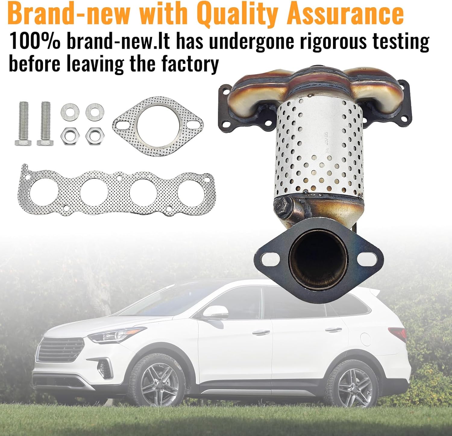 28510-2GCA0 Front Catalytic Converter Compatible with Hyundai Santa Fe Sport 2.4L Base/Luxury/Premium/SE 2017-2018，22-086