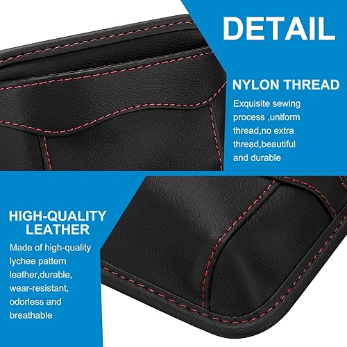 Miniatura 6 de Accmor 2 organizadores universales de bolsillo lateral para automóvil, bolsa de bolsillo de piel sintética para teléfono celular, soporte para