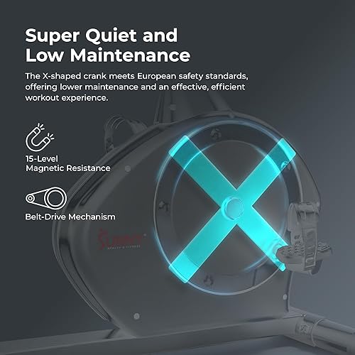 Miniatura 5 de Sunny Health & Fitness Smart Heavy-Duty Recumbent Bike wWide Cushioned Seat & Back, Indoor Cycling Machine for AdultSeniors Home Exercise, Free