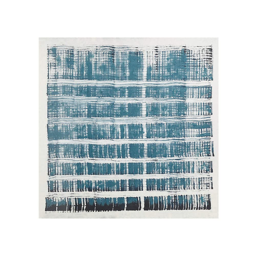 Peinture à l'huile sur toile art wabi-sabi abstrait bleu carré pour mur mural