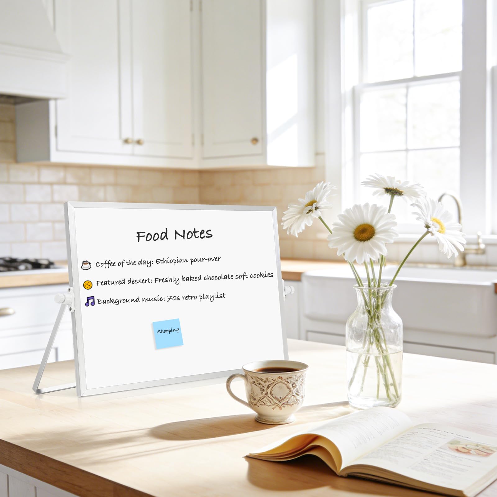 Dry Erase Magnetic White Board 16 x 12 Double-Sided Desktop Whiteboard with Stand Portable Small Whiteboard Set for — view 5