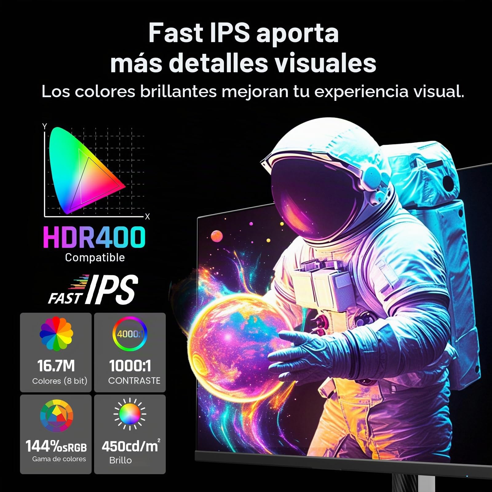KTC Monitor de juegos QHD blanco de 27 pulgadas 300Hz/320Hz H27E6 | 2K 1440P, IPS rápido, FreeSync adaptativo, HDR400, altura/pivote/giro/inclinación ajustable, DP y HDMI