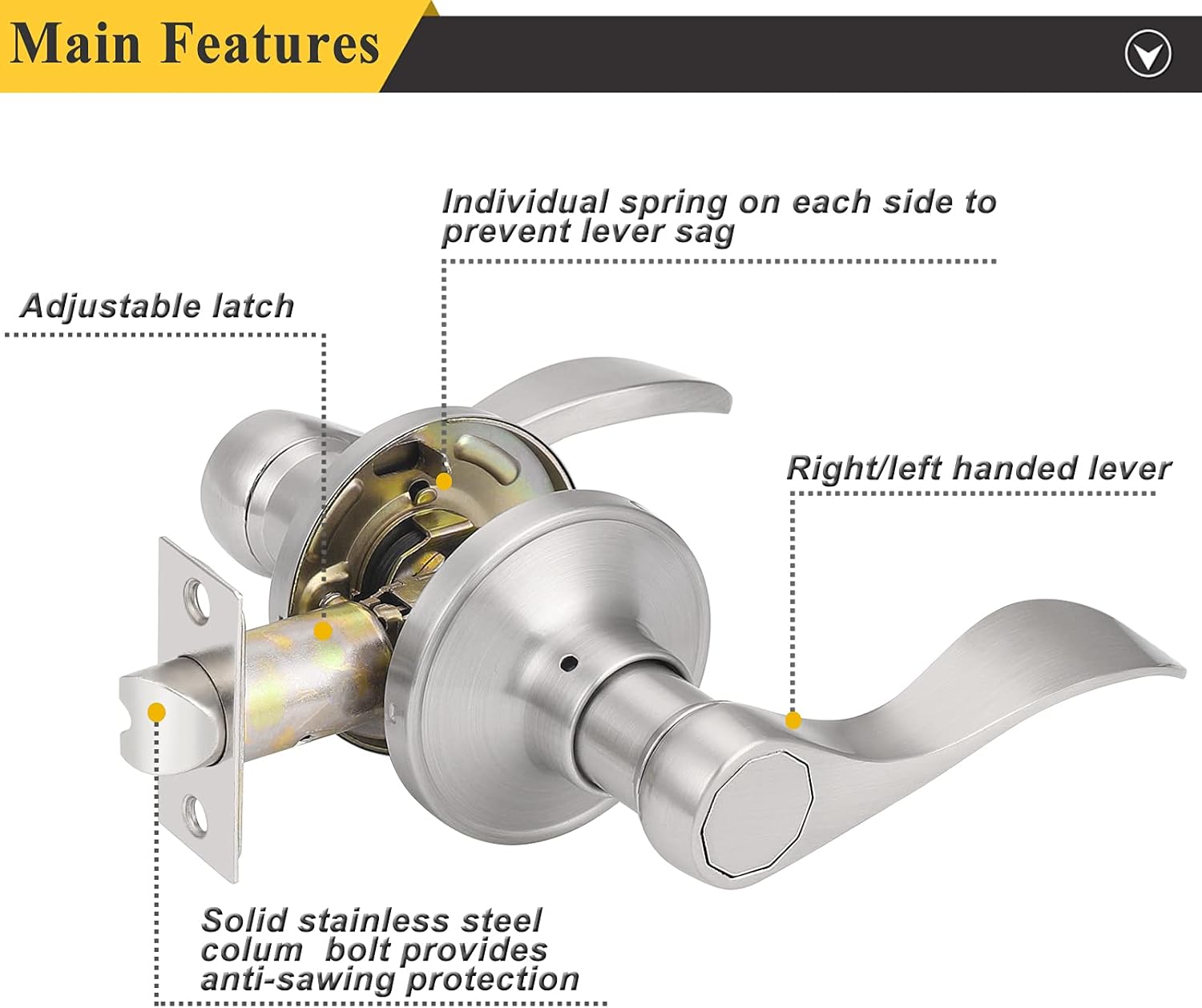 Uр Tо 40% оƒƒ Probrico Wave Style Passage Door Levers Hall Closet Handles Keyless Interior Door Leversets in Satin Nickel, 10Pack
