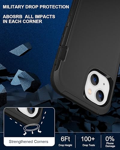 Miniatura 4 de DHCALL Funda para iPhone 11 (6.1 pulgadas), con 2 protectores de pantalla de vidrio templado protección resistente contra caídas de grado militar, a
