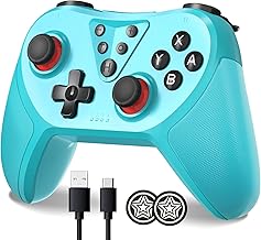 Switch Controller,Wireless Pro Controller for Nintendo Switch/Switch Lite/Switch OLED, Switch Gamepad with Adjustable Turbo Vibration,6-Axis Gyro Sensor,Wake-Up Function (Blue)