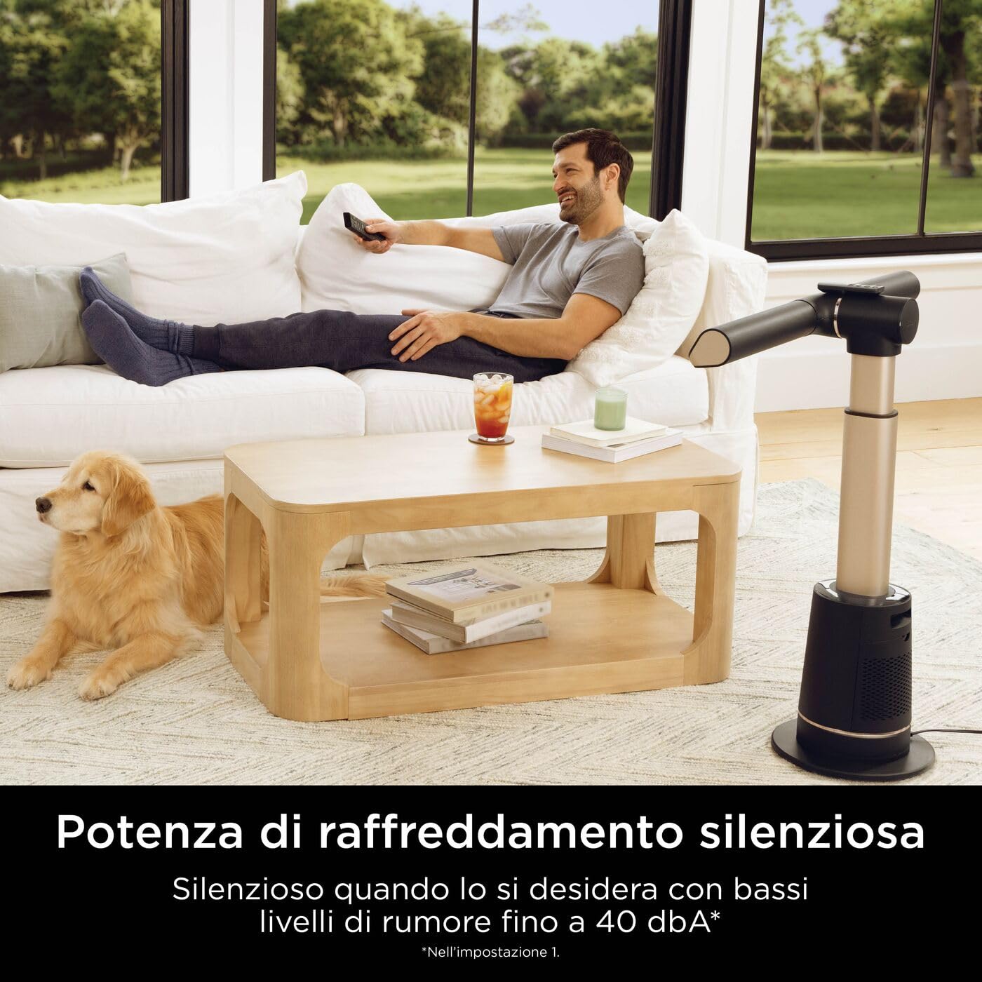Shark TurboBlade Ventilateur colonne sans pale, Rafraîchissement multidirectionnel à haute vitesse jusqu’à 20 mètres, Discret, 10 vitesses, 180°, Facile à nettoyer, Ventilateur Carbone TF200SEU