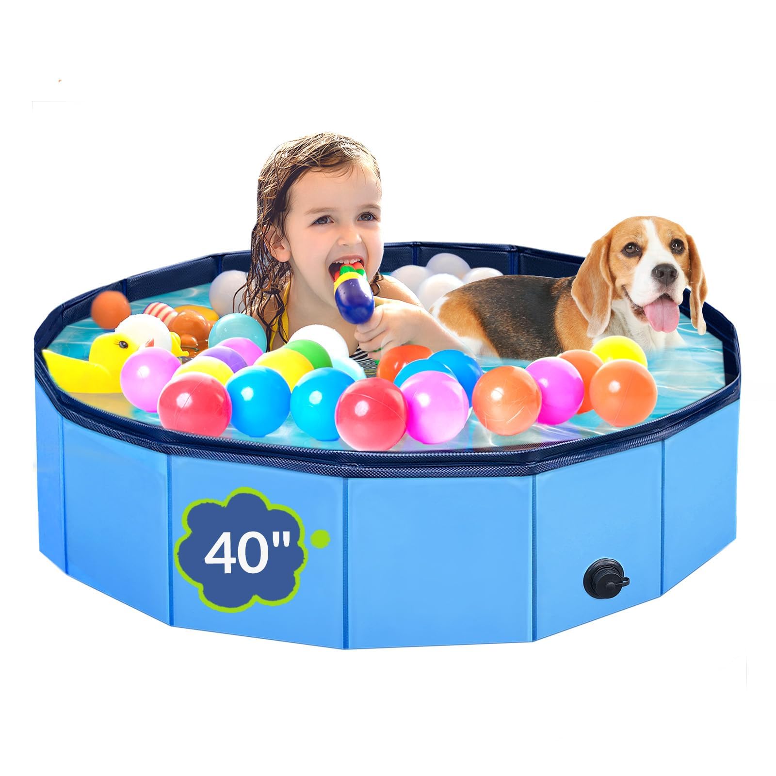 PUPTILY Foldable Pet Swimming Pool 40.2 Inch
