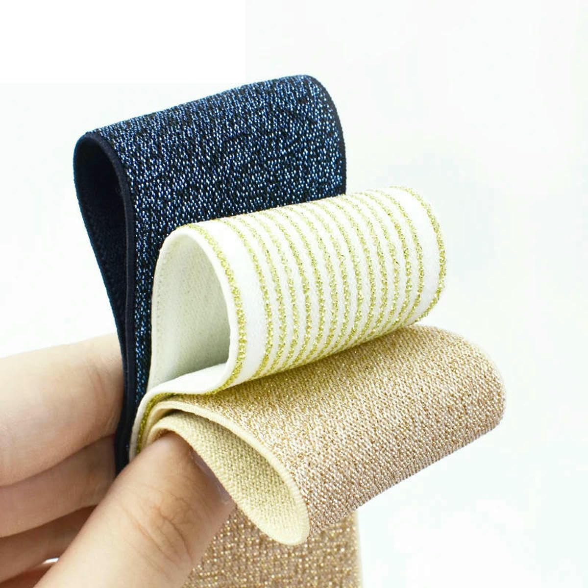 Banda elástica de nailon de seda de 3, 5 y 10 metros (25-50 mm), cinta de poliéster para cinturón, cinta de goma para bricolaje, accesorios de costura para cinturones de vestir, azul rey, 40