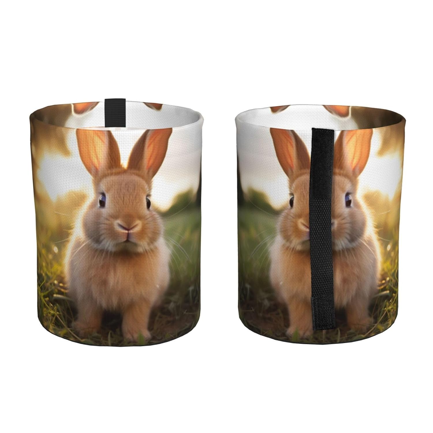 White-Eared Rabbit Hanging car Trash can, Foldable car Trash can, car Storage Box Accessories, Suitable for Travel SUV Truck Sedan image 2