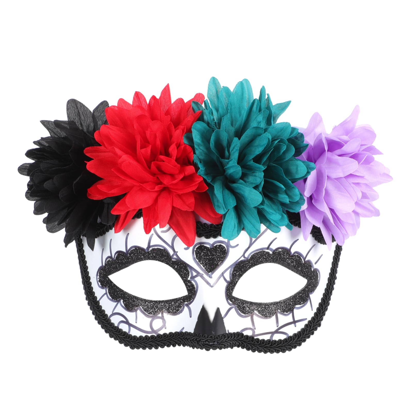 GALPADA 1pc Stylish Flower Mask for Women Half Face Halloween Prop for Masquerade Carnival and Cosplay Parties Lightweight and Comfortable Design