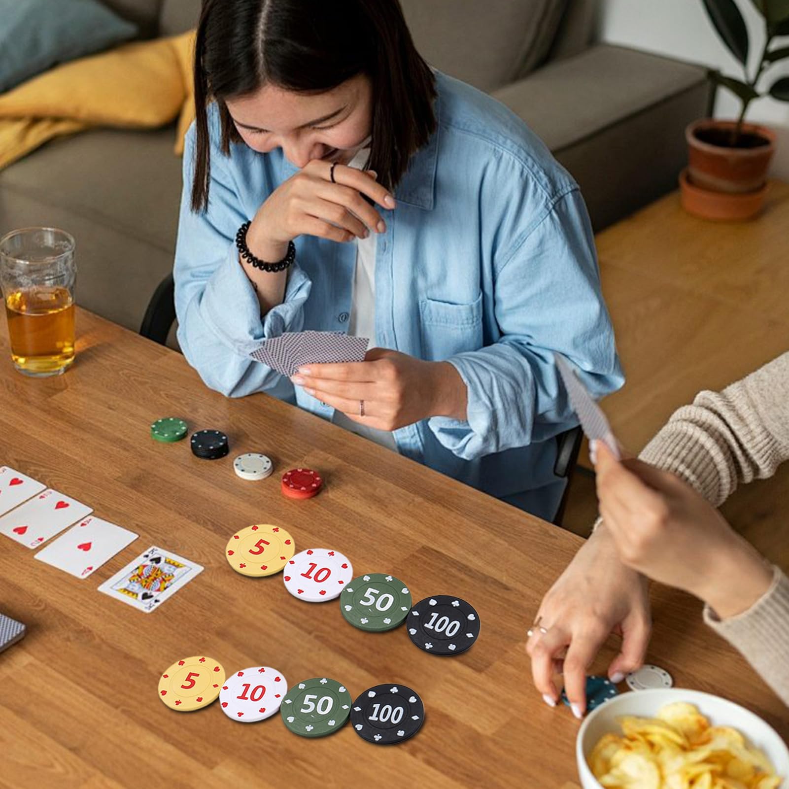 Fiches da poker con numeri, accessorio da colorato numerato con