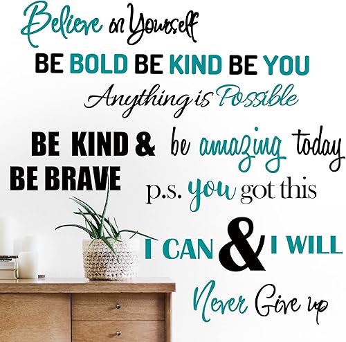 Calcomanías de pared con citas inspiradoras, calcomanías de pared motivacionales con letras positivas, palabras espirituales, frases de afirmación