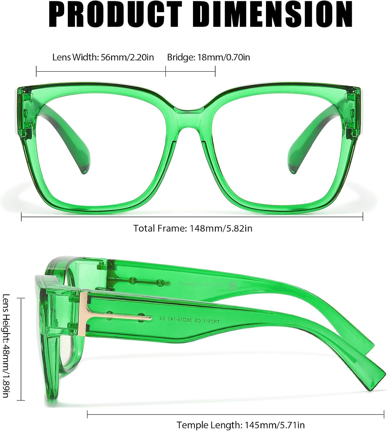 LVIOE Fit Over Blue Light Filter Glasses for Women Men, Oversized Blue Light Blocking Glasses to Wear Over Eyeglasses LB7511
