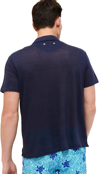 Vilebrequin Men's Pyramid Solid Linen Jersey Polo