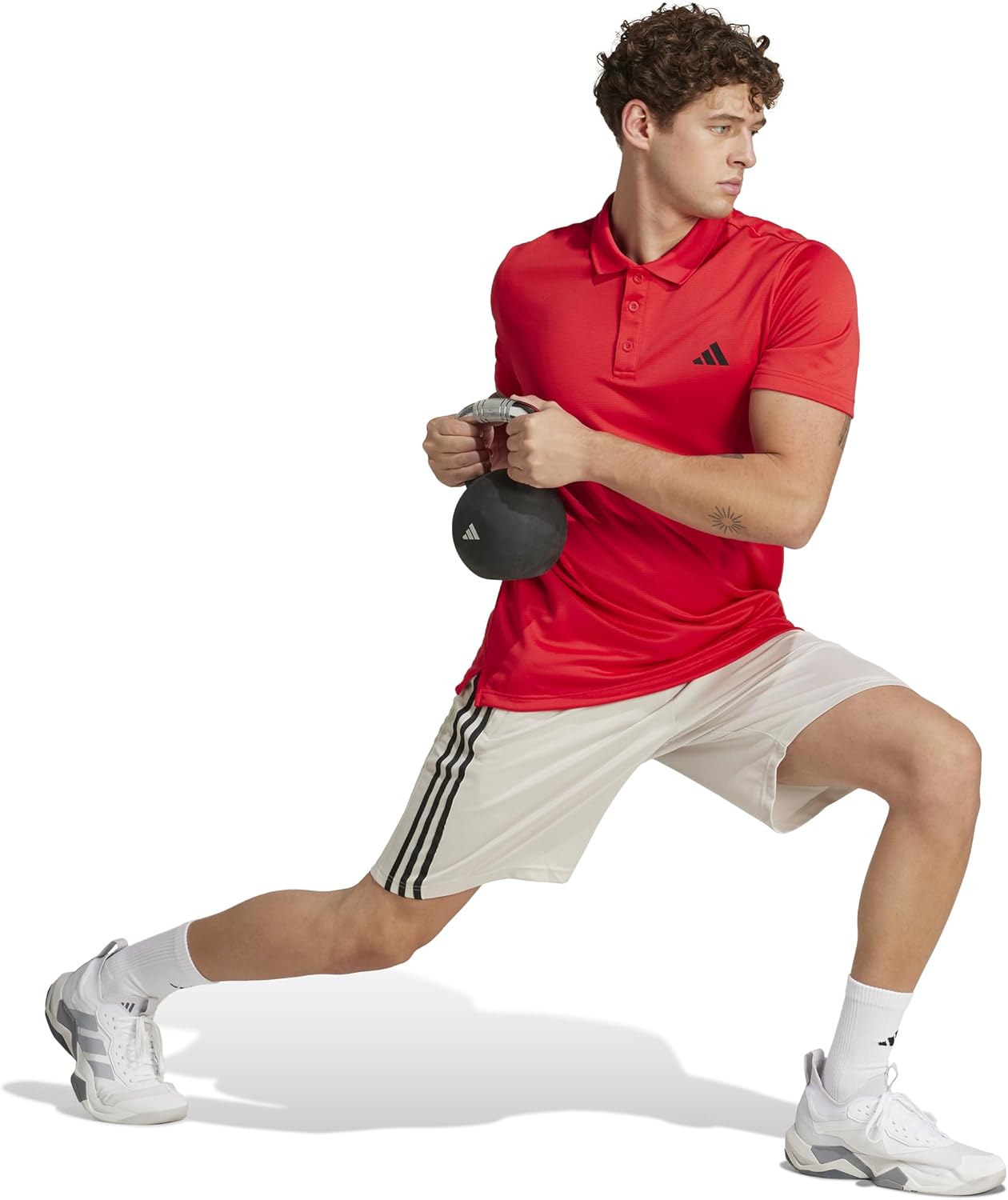 Adidas Mens Train Essentials Piqué 3-Stripes Shorts - Image 3