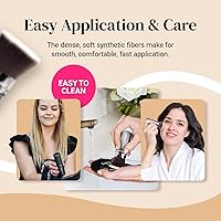 Vista 17 de Keshima Brocha de base plana Kabuki – Brocha de base prémium para maquillaje líquido, crema y polvo, pulido, mezcla y cara (tamaño regular, blanco)