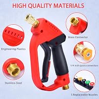 HENYEER Nagynyomású Mosópisztoly 5 Cserélhető Fúvókával - M22-14mm Csatlakozás, 5000 PSI, Autómosáshoz, Kerthez 2