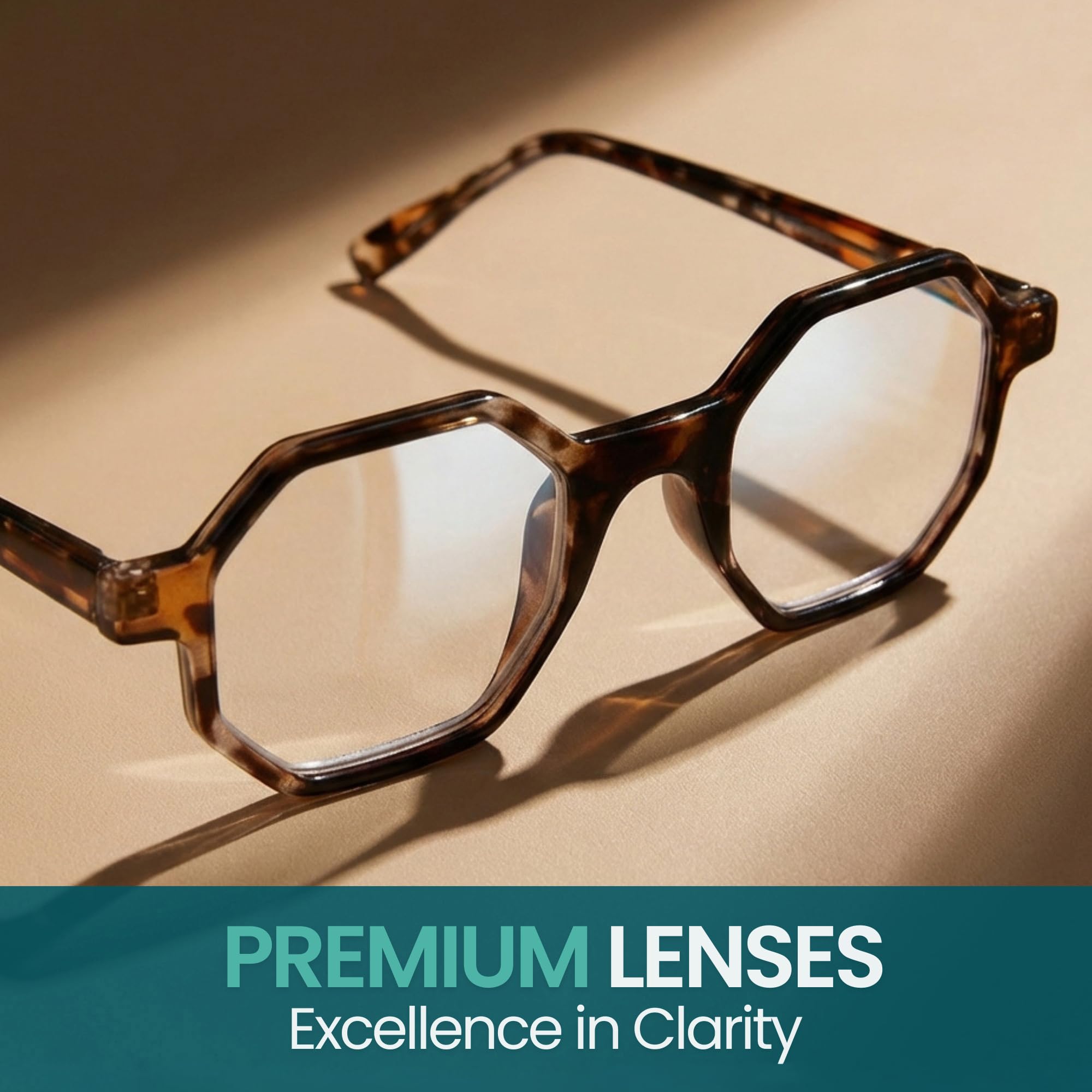 Amazon.com: 2SeeLife Oversized Hexagon TR-90 Reading Glasses for