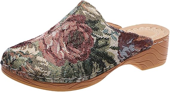 Amazon Co Jp グリーン ミュール 前ふさがり サボサンダル エスニック風 かかとなし ローファー スリッポン ローヒール オフィスサンダル 履き替え コンフォートサンダル 軽量 疲れない 婦人靴 ママ 通気性 歩きやすい 通勤 通学 女子 美脚 可愛い おしゃれ Meneruskan