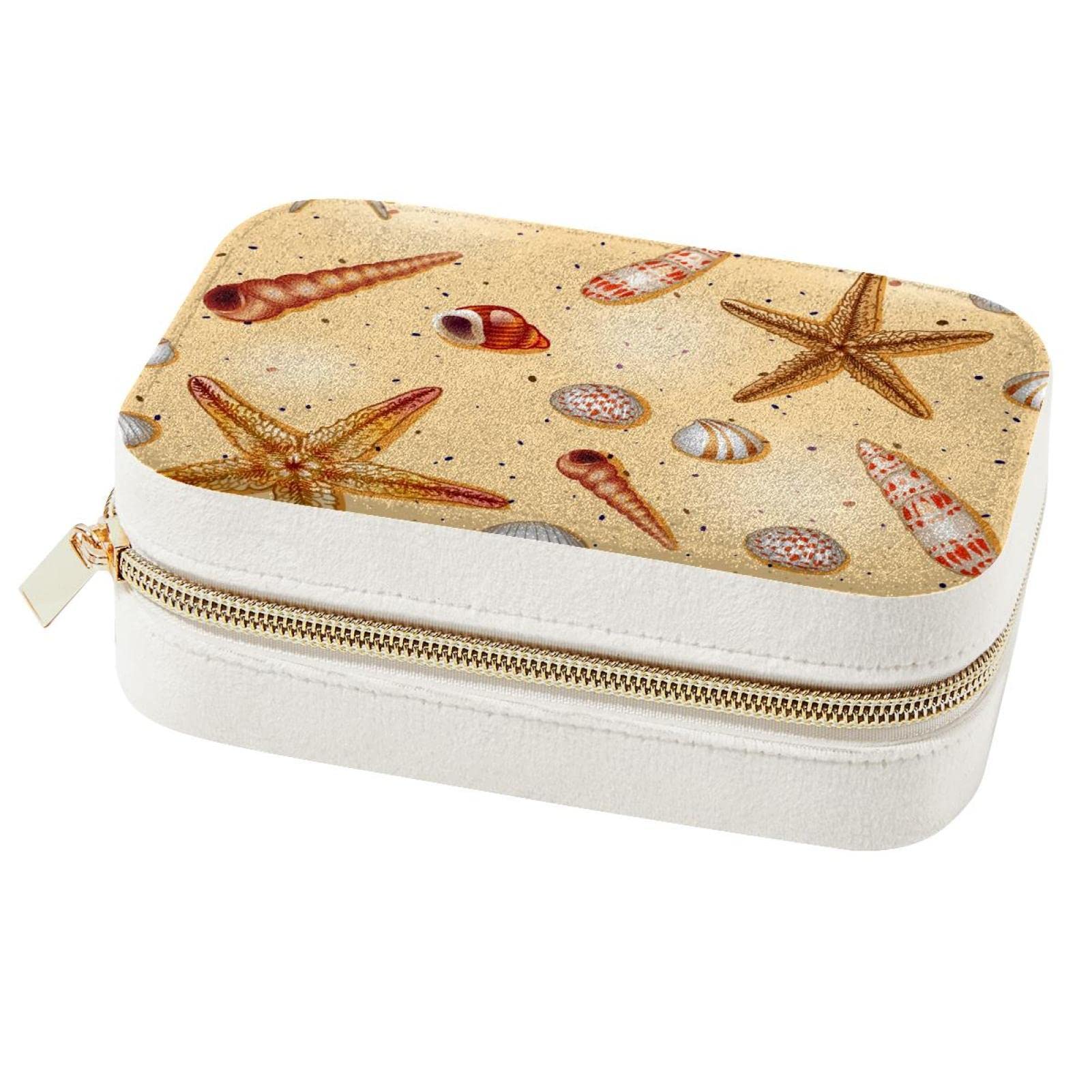 Boîte à bijoux voyage coquillages : mini organiseur bagues et colliers