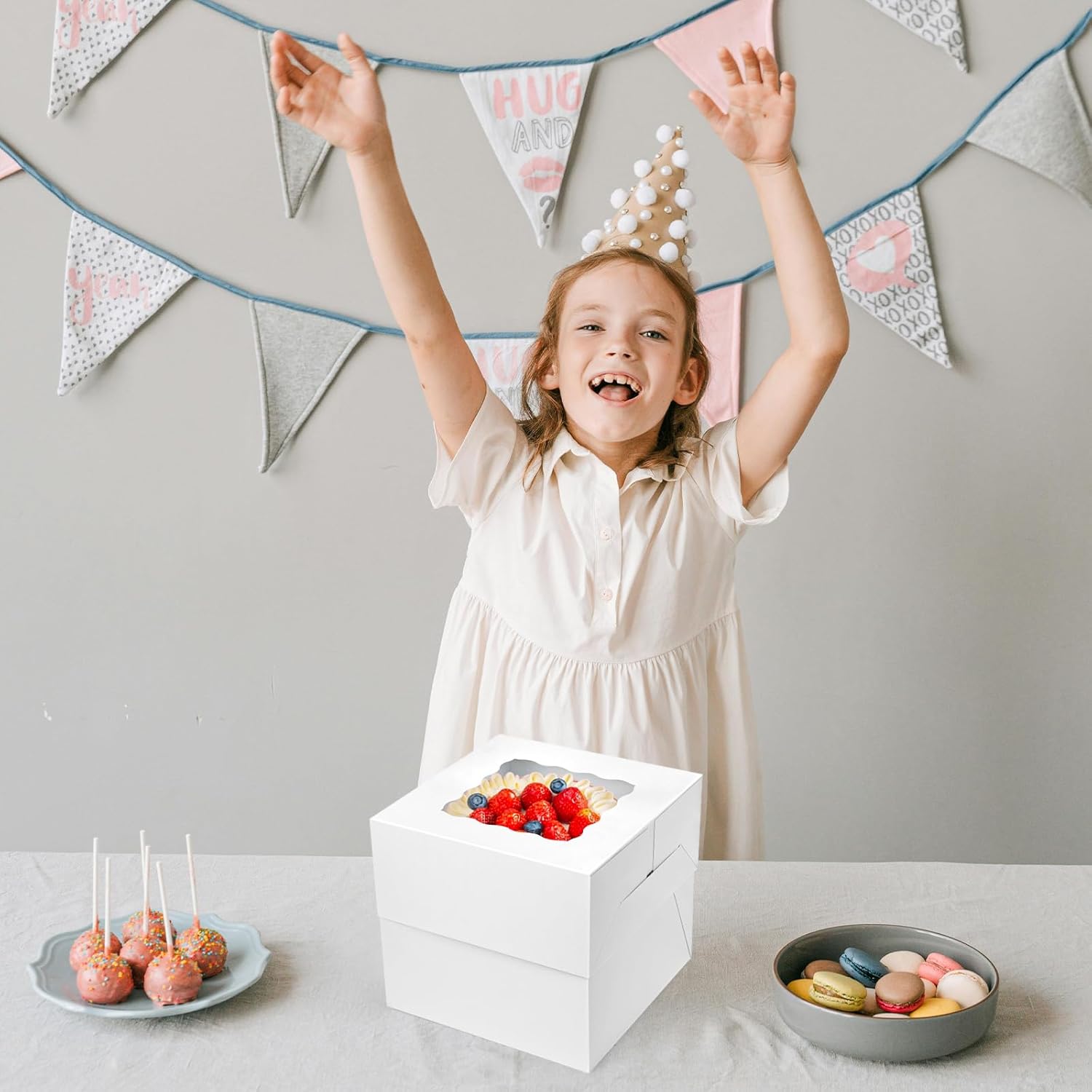 Cake Boxes with Window, x 8 Inches White Bakery Boxes Square
