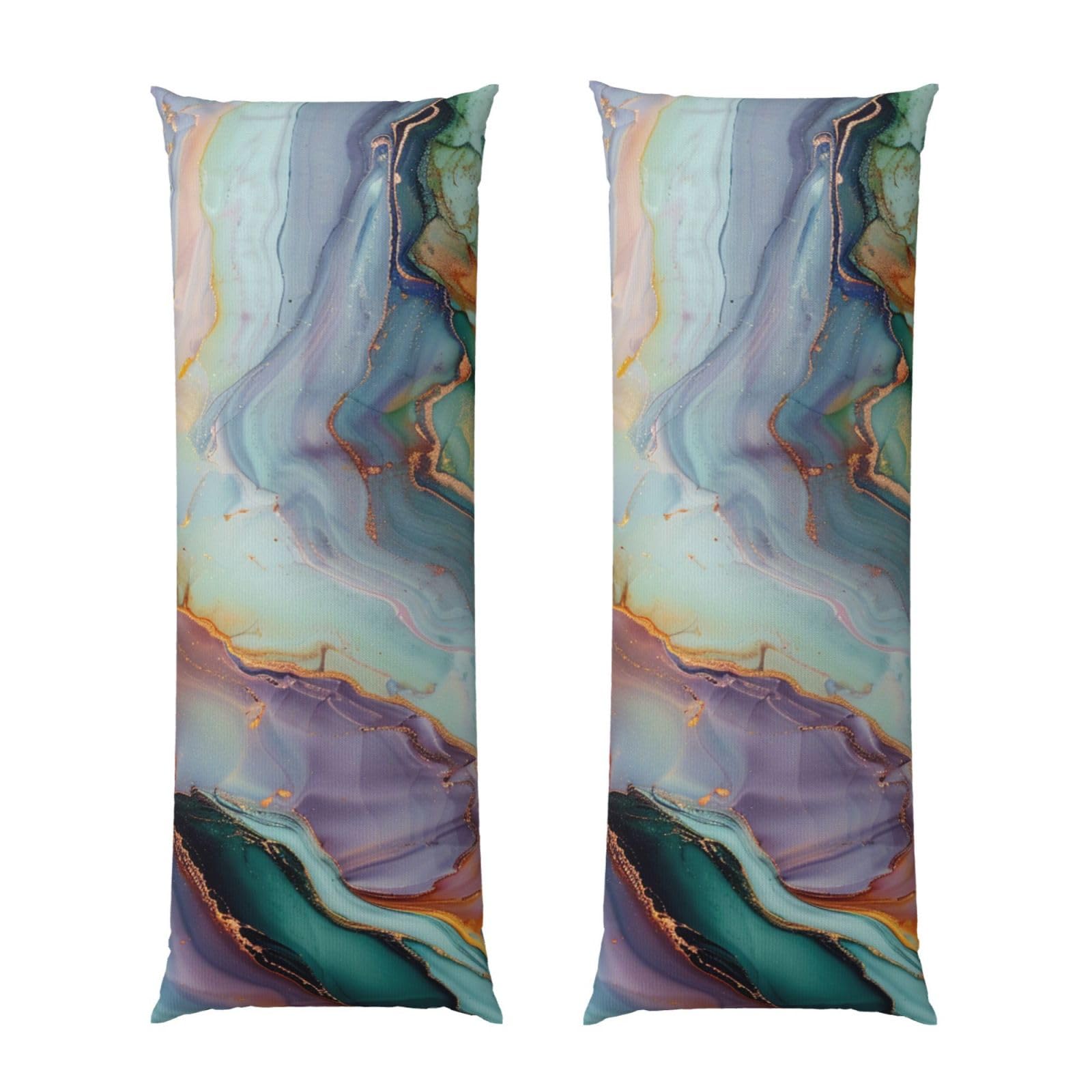 Body Pillow Cover 20x54 Inch, colourful marble Print Long Lumbar Pillow Case with Zipper Long Body Pillowcase Decorative for Bed Sofa Bedroom