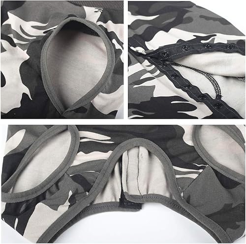 Miniatura 4 de LIANZIMAU Traje de recuperación quirúrgica para perro, heridas abdominales transpirables y protege la piel, anti lamer, cono E, collar alternativo