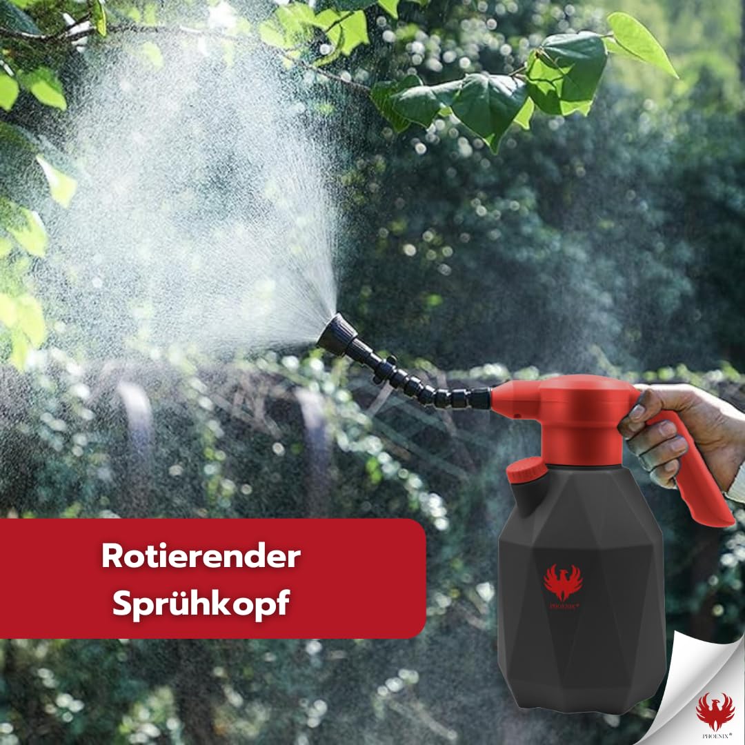 Phoenix - Pulverizador Eléctrico Easy Sprayer 2L | Pulverizador Agua con Batería Recargable y Autonomía de 3H | Pulverizador Plantes de ABS/HDPE | Ligero y Duradero