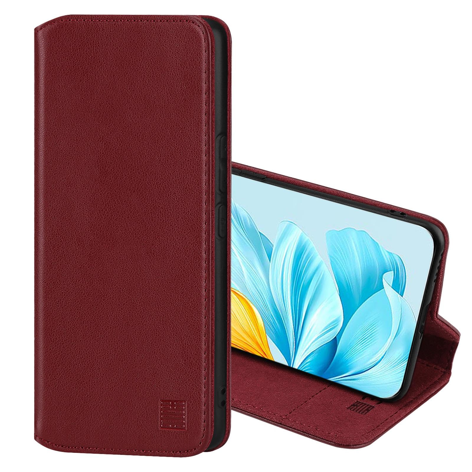32nd Lederhülle Für Honor 200 Lite – Mit RFID-Schutz, Magnetverschluss & Ständer, Burgunder