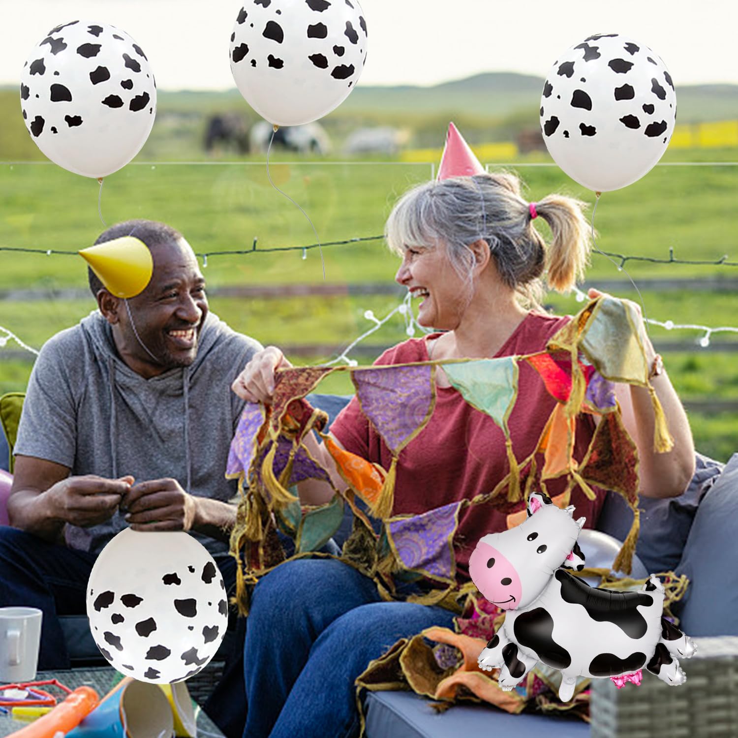 Forniture per decorazioni di compleanno con palloncini con stampa mucca, palloncino numero 0 da 101,6 cm, decorazioni per feste di compleanno a tema mucca | Decorazione per bambini, ragazze, ragazzi