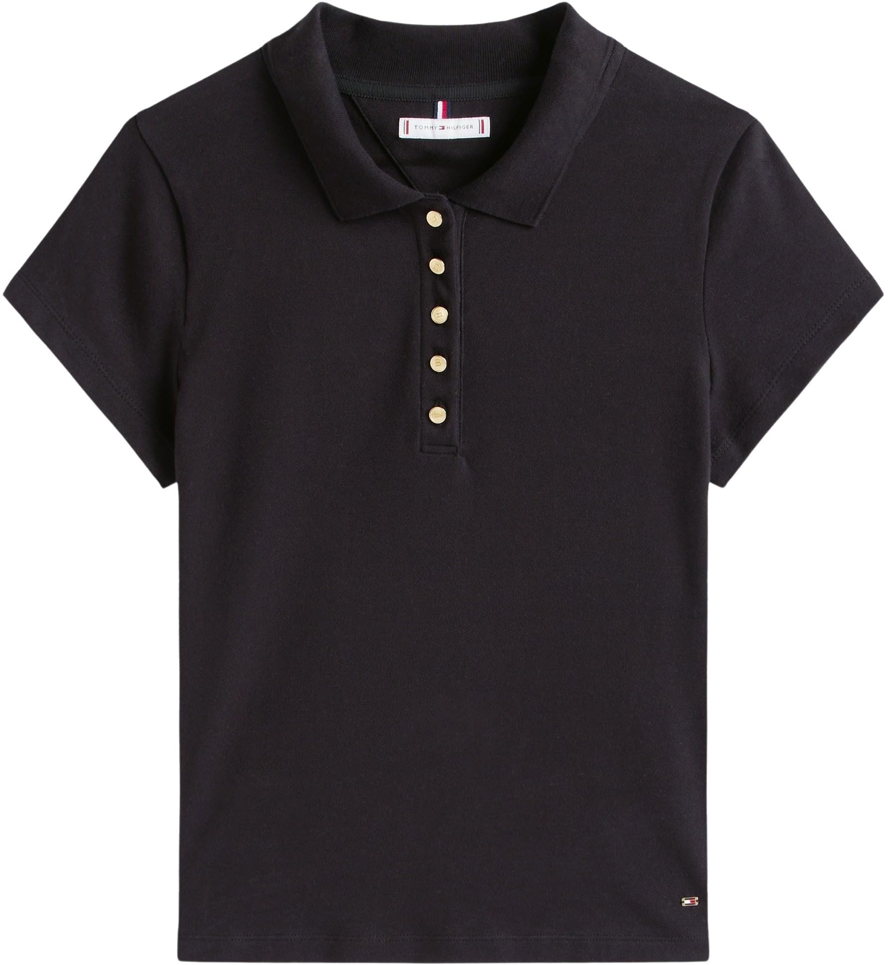 Tommy Hilfiger Gold Button Slim SS Polo Ww0ww45768 Polo S/S Donna (Pacco da 1)