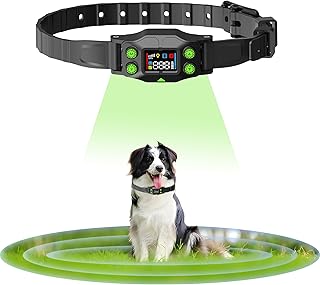 Barktec Wireless Dog Fence GPS Collar: Dogs Training Containment System Invisible Fence Collar 914m with Beep Vibration El...