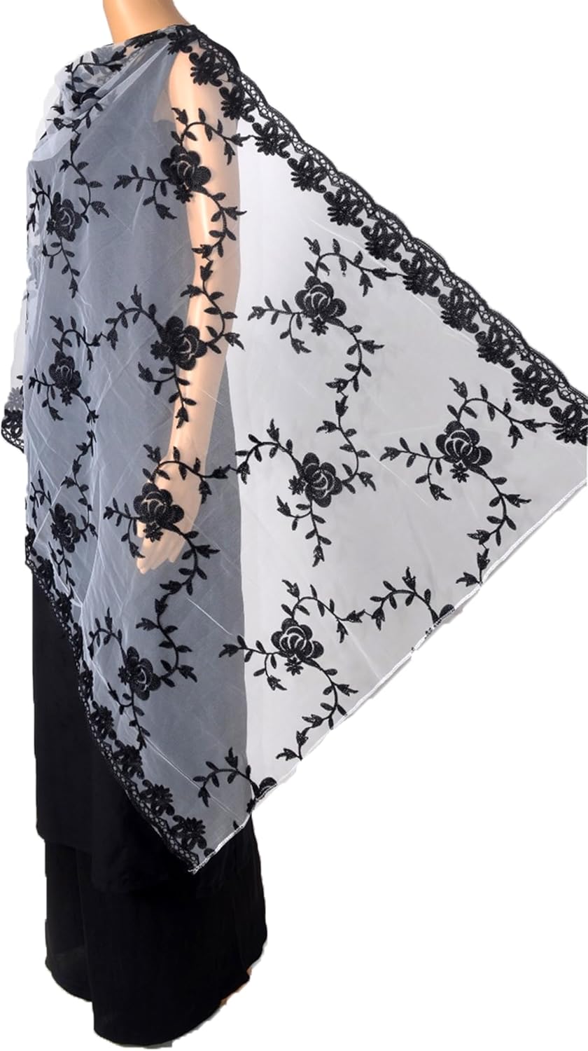 Chandrakala Holi スペシャルイードギフト シフォン ドゥパッタ 女性用 (D185), ブラック-280, free