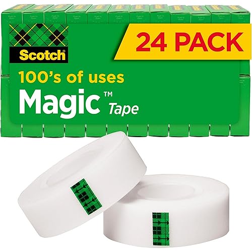 Scotch Magic Tape, Invisible, Home Office Supplies and Back to School Supplies for College and Classrooms, 24 Rolls