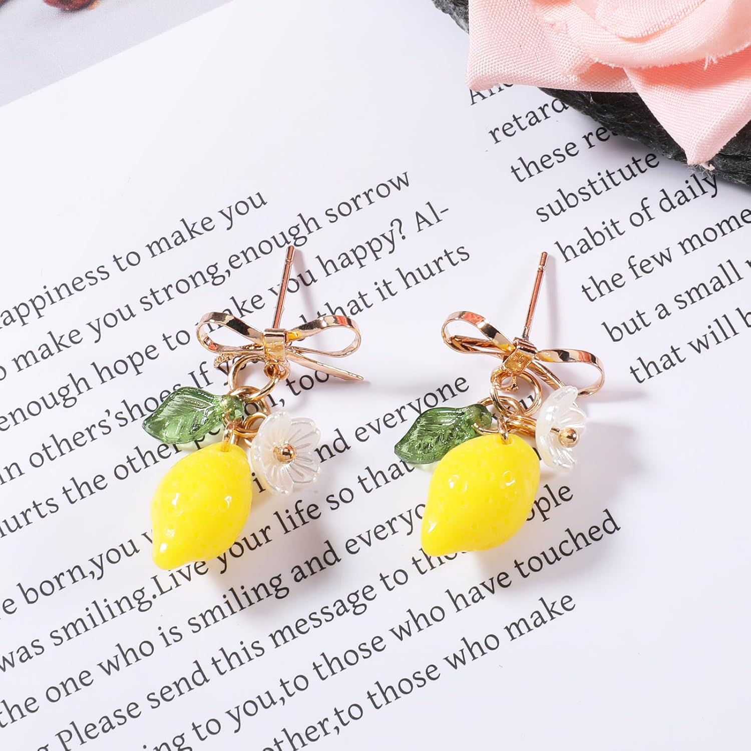Cute Lemon Dangle Earrings for Women, Cute Yellow Fruit Dangle Earrings, Perfect Lemon Accessories and Gifts for Women - Image 5
