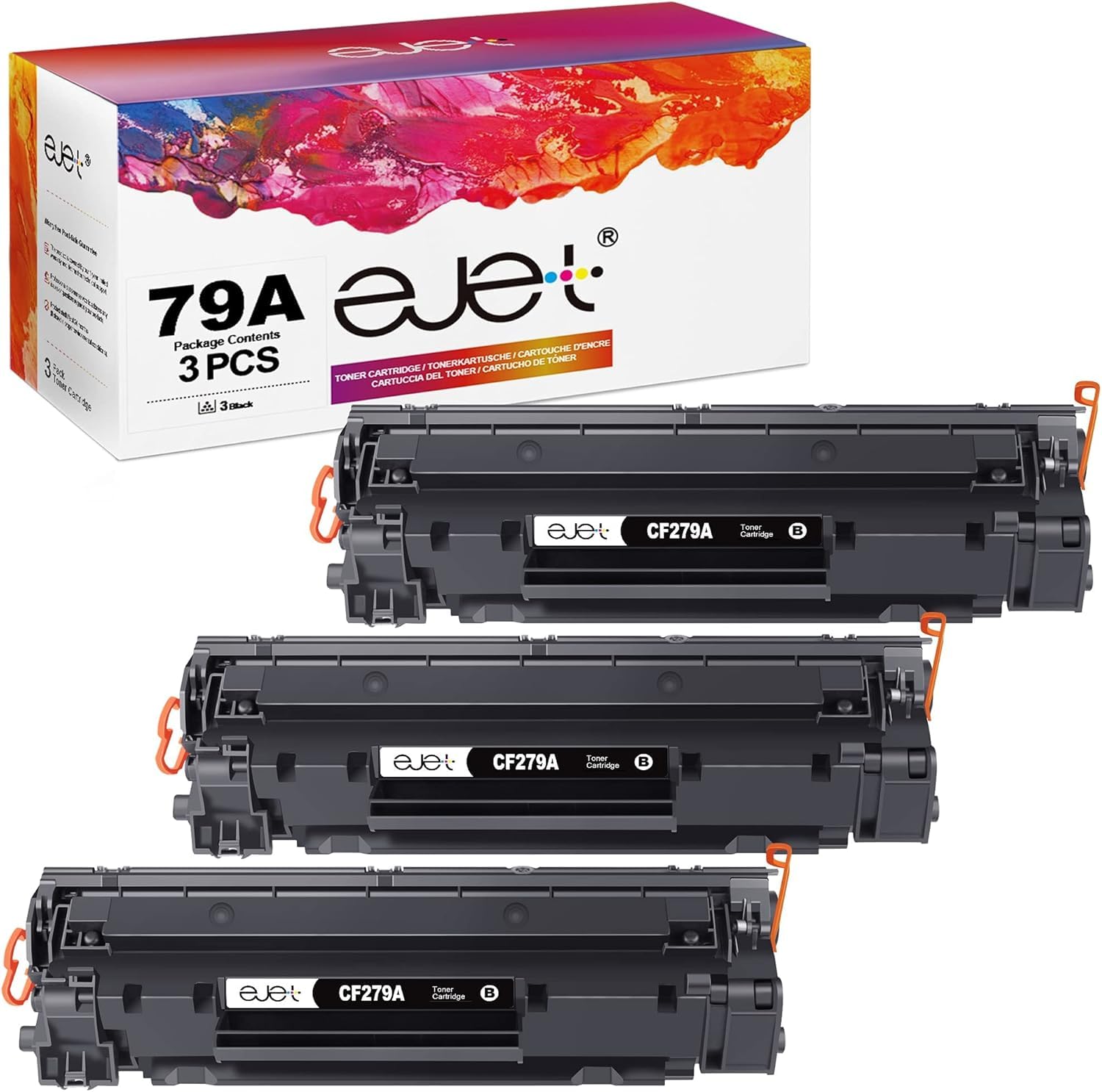 ejet 79A Compatibili Sostituzione per HP 79A CF279A Cartucce di Toner per LaserJet Pro M12 M12a M12w per MFP M26 M26a M26nw (Nero, 3-Pack)