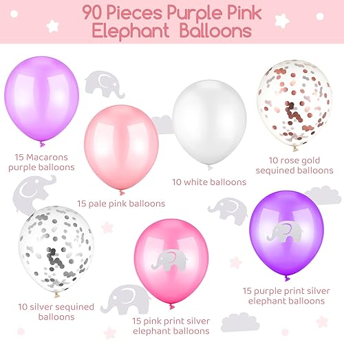 Miniatura 2 de 90 globos de elefante para niña decoración de baby shower decoración de elefante decoración de baby shower elefante decoración de fiesta de