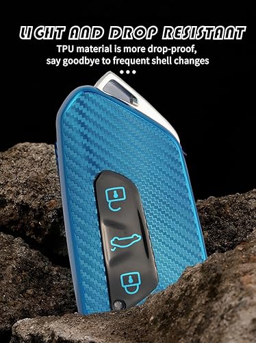 Miniatura 5 de HIBEYO Funda de llavero de TPU suave para VW Volkswagen ID3 ID4 MK8 Golf 8 GTI Skoda Octavia Accessoreis Smart Car Remote Key Fob con llaveros para