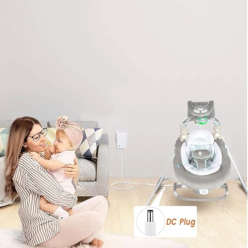 Miniatura 4 de Cable de alimentación para columpio de bebé para Ingenuity InLighten, Simple Comfort y Swing'n Go, cable de carga 2 en 1 con enchufe USB A y CC,