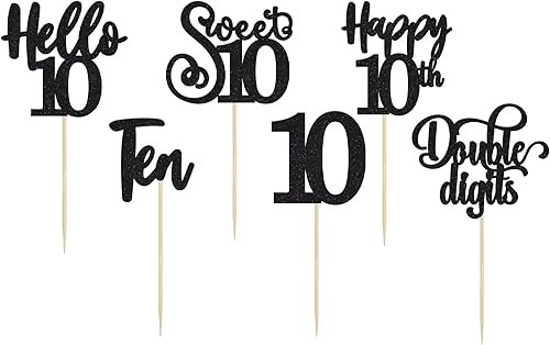 Miniatura 7 de 36 adornos negros para cupcakes de cumpleaños 15 Hello 15, decoración para cupcakes Sweet 15 Quince Happy 15th Cupcake Pick para cumpleaños de 15