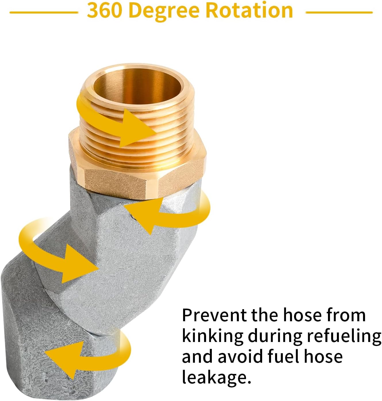 1" NPT Fuel Hose Swivel Kit Multi-Plane 360 Rotating Connector for Fuel Nozzle Fuel Transfer Pump - Fuel Hose Swivel for Fuel tank, Fuel Transfer Pump Gas Diesel Accessories (2 Pack)